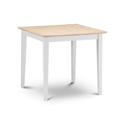 Image of Julian Bowen Rufford Compact Extending Dining Table 2 Tone Ivory/Natural Lacquer, Solid Rubberwood, Height: 75, Width: 80, Depth: 80cm