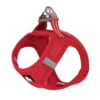 Image of TRUE LOVE Dog Harness Soft Air Mesh Adjustable Reflective Pet Vest for Small and Medium Breeds, X Small, Red