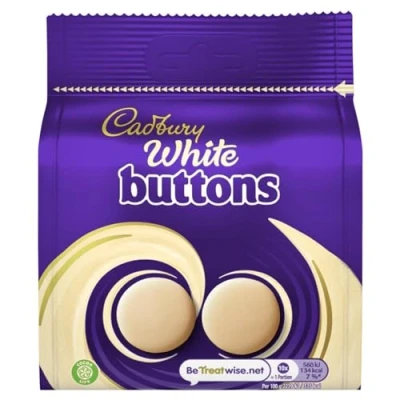 Image of Cadbury White Buttons Chocolate Bag, Creamy Texture, 95g