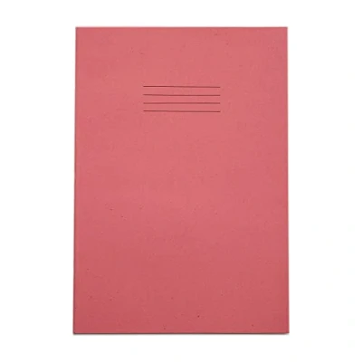 Image of RHINO Stationery Exercise Book A4 64 Page 8mm Lined With Margin Pink School Books Pack of 10