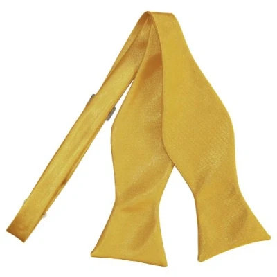 Image of DQT Men Self Tied Plain Satin Tuxedo Bow Tie Gold