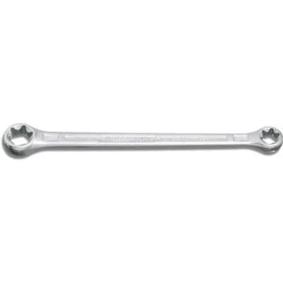 Image of HAZET 609 E10XE12 140 mm Torx Profile Polished Head Double Box End Wrench Chrome Plated