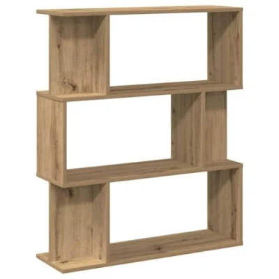 Image of vidaXL book cabinet/artisan oak bookshelf engineered wood, 80x24x96 cm, home decor storage/display for living room/office/bedroom
