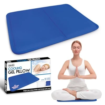 Image of ASAB Cooling Gel Pillow for Relief of Migraine Headache Night Sweat Fever Pad Cushion Mat Absorbs Dissipates Heat 30x40 Chill Mat/Laptop Improve Quality Sleep &amp; Sleeping Temperature