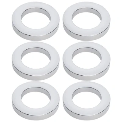 Image of VGOL 6Pcs Basin Faucet Base Ring Chromed Plastic Mounting Tap Cover with Seal Inner Diameter 32mm Outer 52mm