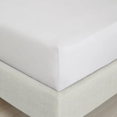 Image of Bianca Fine Linens Bedroom 200 Thread Count Cotton Percale Super King Fitted Sheet 32cm Depth Grey