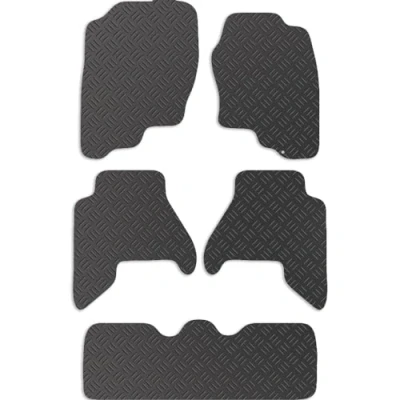Image of Carsio Rubber Car Mats For Nissan Pathfinder 2005 2010 Tailored Fit Floor Mat Set Complete Accessory Black Custom Fitted All Weather &amp; Heavy Duty, Anti Slip Backing with Clips