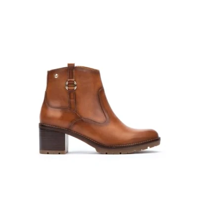 Image of Pikolinos Ankle boots with heel in leather Llanes for women, Brandy, 5 UK