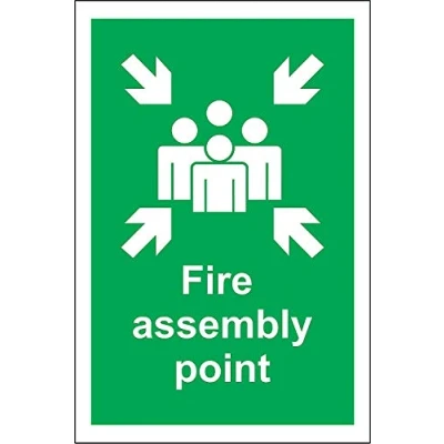 Image of Fire assembly point health and safety sign 800mm x 600mm 3mm Aluminium ultra hi durability