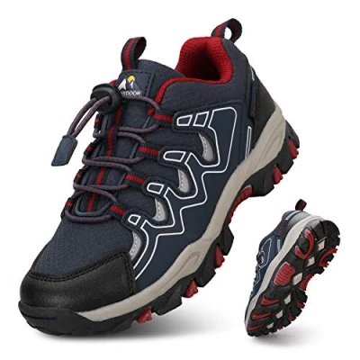 Image of UOVO Boys Trainers Kids Walking Shoes Low Top Sneakers Children Waterproof Trekking Hiking Footwear Running Size 9 UK