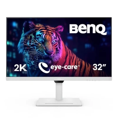 Image of BenQ GW3290QT 31.5 2560x1440 QHD IPS USB C Ergo Eye Care Monitor, Noise Filter Speakers, Cancellation Mic, Optional Base Cover GC01 with Functions, Daisy Chain, Height Adjustment