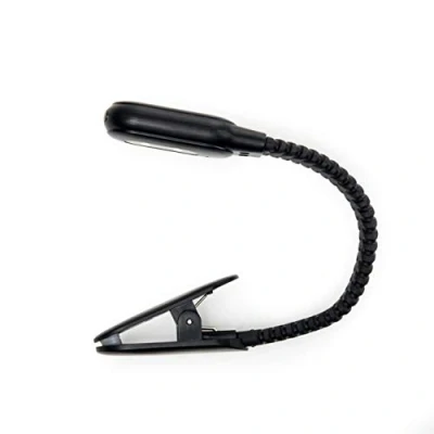 Image of Kikkerland Rechargeable Clip Book Light Black Dual Lighting Modes