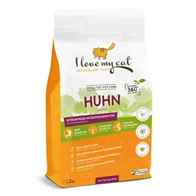 Image of Grain Free Dry Cat Food with Chicken by I love my 1,2 kg. Good for Sensitive Stomach. Hypoallergenic that Supports Digestive Health. 71% Meat