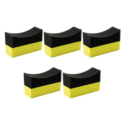 Image of Pratvider Professional Tire Shine Applicator Car Tyre Cleaning Sponge,Curved Foam Tool, Automotive Detailing Sponge Washer Pads
