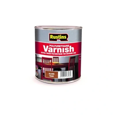 Image of RUSTINS POGT500 Polyurethane Varnish, Teak Gloss, 500 ml