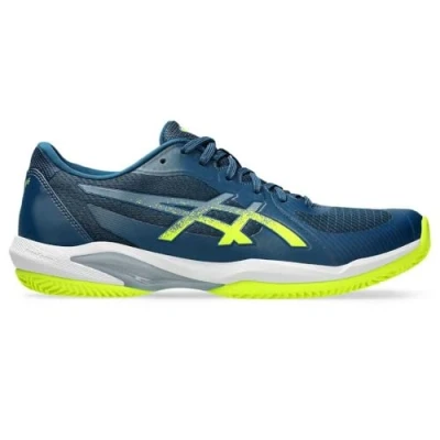 Image of Asics Solution Swift FF 2 Clay court tennis shoes, Men&#039;s, Size: 5.5, Mako blue/safety yellow shoes