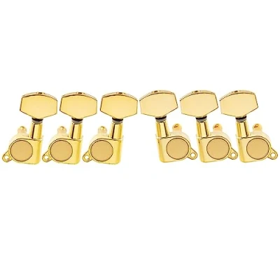Image of Musiclily 3+3 Sealed Guitar Tuners Tuning Pegs Keys Machine Heads Set for Electric/Acoustic Guitar,Big Button Gold