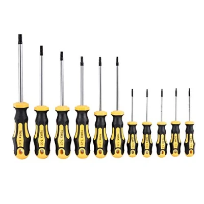 Image of Gunpla 11 Pieces CR V Torx Screwdriver Set T6 T7 T8 T9 T10 T15 T20 T25 T27 T30 T40 Star Magnetic Assorted Repair Precision Screwdrivers Tools for Screws Phone Computer Mac Games Watches
