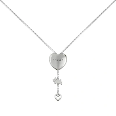 Image of RADLEY Womens Silver Plated Adjustable Heart Lariat Necklace