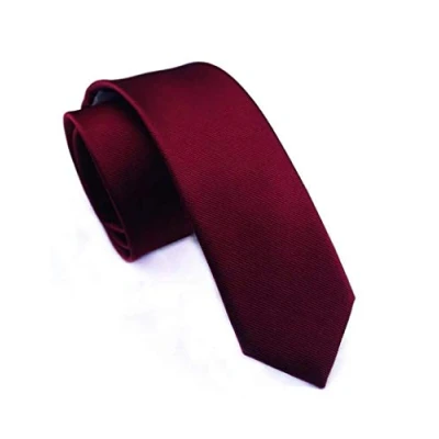 Image of JEMYGINS 2.4&quot; Burgundy Tie Silk Skinny Ties for Men Slim Necktie (6cm)