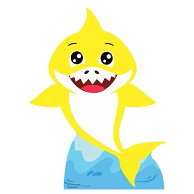 Image of STAR CUTOUTS SC1556 SC1555 Baby Cardboard Cutout Perfect for Parties and Events Height 93cm Width 72cm, Solid, Yellow Shark, Small