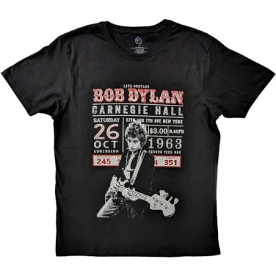 Image of Rockoff Trade Bob Dylan Unisex T Shirt: Carnegie Hall &#039;63 Medium/Black