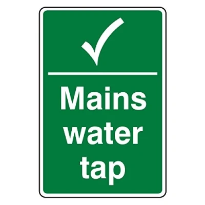 Image of 200mmx300mm Mains Tap Water Catering Sign Rigid Plastic
