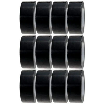 Image of Crimson Starfish Black Duct Tape 12 Rolls of 48mm x 45m Gaffer Water Resistant Adhesive Multi Use for Indoor/Outdoor Strong