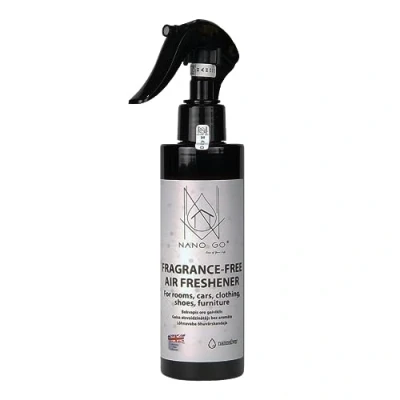 Image of NANO GO Fragrance free air freshener, odour eliminator for rooms, cars, clothing, shoes, furniture Nanosilver inside 200ml.