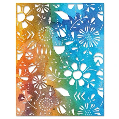 Image of Sizzix Thinlits Die Folk Flowers by Tim Holtz, 665363, Multicolor, One Size