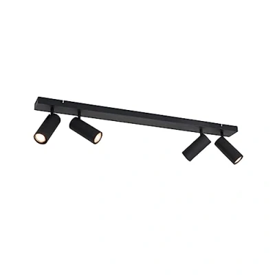 Image of Qazqa Modern Ceiling Spotlight Black 4 Light Adjustable Renna Suitable for LED GU10 Way Steel Surface Mounted spotway Living Room I Kitchen Bedroom