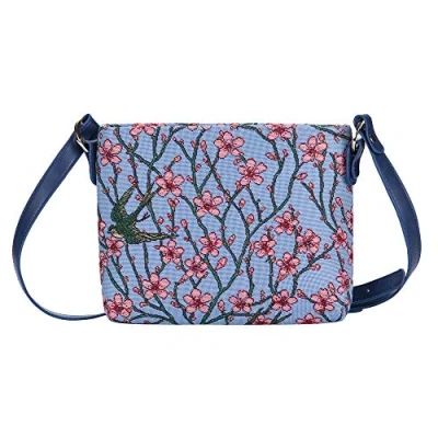 Image of Signare Tapestry Crossbody Bag Small Shoulder for Women with Designs inspired by V&amp;A Collections (Blossom and Swallow)