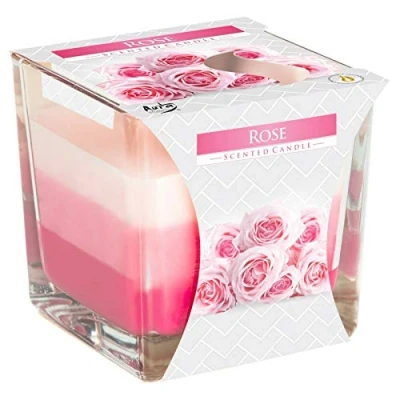 Image of Rose Scented Candle in Glass Jar 2 Wicks Assorted Fragrance Home Decor Xmas Gift