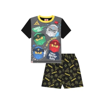 Image of LEGO Boys Ninjago Short Pyjama Set (7 8 Years) Black