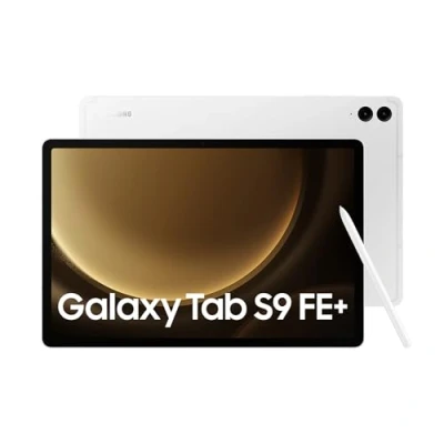Image of Samsung Galaxy Tab S9 FE+ Tablet with S Pen, 256GB, Long lasting Battery, Silver, 3 Year Manufacturer Extended Warranty (UK Version)