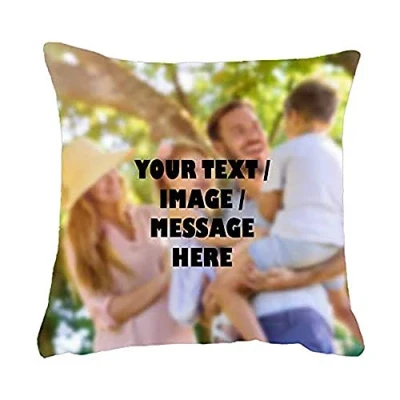 Image of Getagift Personalised With your own Text/Image/Any Name themed Throw Pillow Cushion Cover Insert. (Linen Insert)