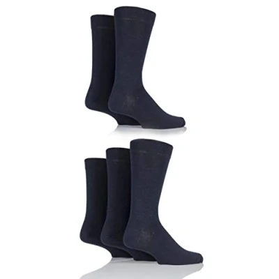 Image of Mens 5 Pair Farah Classic Everyday Plain and Argyle Jacquard Cotton Socks Charcoals 6 11