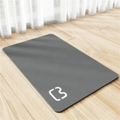 Image of Pet Feeding Mat Dog Placemat Absorbent For Food And Water Bowl No Stains Quick Dry Dispenser Accessories Supplies Messy Drinkers (30x50 cm,Dark Grey)