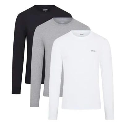 Image of Mens DKY L/S T Shirt Warriors 3pk Black/White/Grey