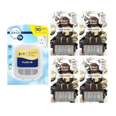 Image of Plug In Air freshener With 4 Perfect Scents Refill Oils Home Baking Scent For 3 Volution Plugs Fresheners