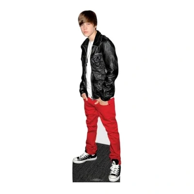 Image of Star Cutouts Ltd Justin Bieber Leather Jacket 169cms Lifesize Cardboard Cutout, Multicolour, Regular