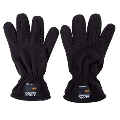 Image of Alpha Industries Label Fleece Gloves Black
