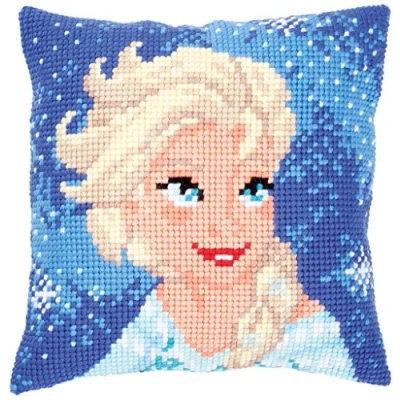 Image of Vervaco Cross Stitch Cushion: Elsa, Acrylic, Assorted, 15 x 1 cm