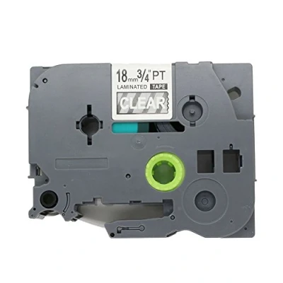 Image of BROVACS 1 Pack White on Clear Label Tape Compatible for Brother P Touch TZ 145 TZe 18mm 3/4&quot; OPA1114E