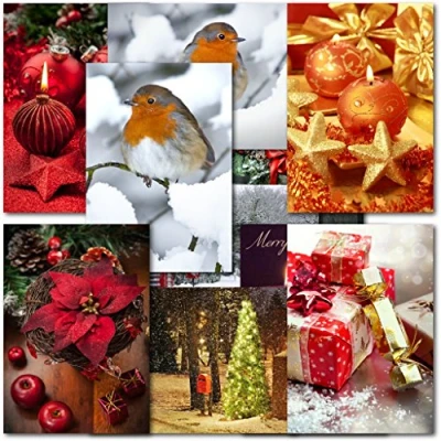 Image of doodlecards Pack of 10 Mixed Traditional Box Premium Christmas Cards. Printed in UK, Quality &amp; 100% Recyclable.