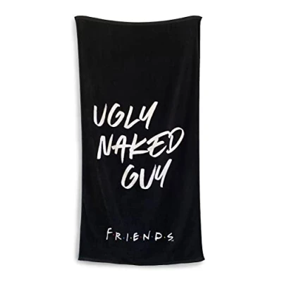 Image of Groovy Uk Towel, Cotton, Black, One Size