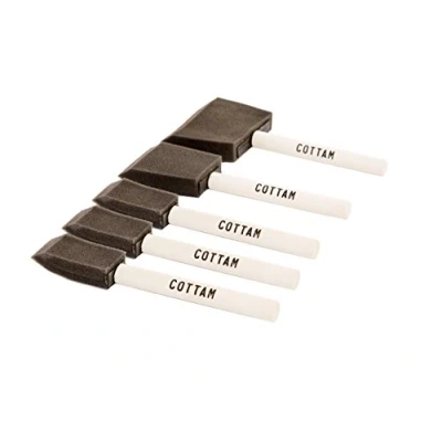 Image of COTTAM Poly Foam Brush Set Used For Oil, Paint, Varnish, Glue, Craft, Cyanotype, Modge Podge, and Cleaning