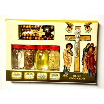 Image of SpringNahal Blessing Kit Bottles &amp; Cross from The Holy Land Jerusalem