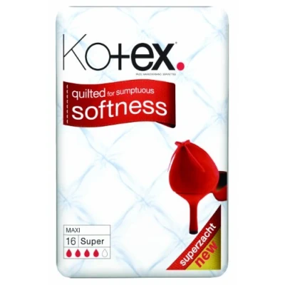 Image of Kotex Maxi Super Towels 16 Pads in a Pack (Pack of 12)