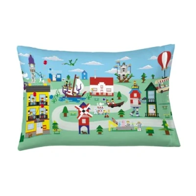 Image of Franco Kids Bedding Super Soft Microfiber Reversible Pillowcase Cover, 20 in x 30 in, Lego